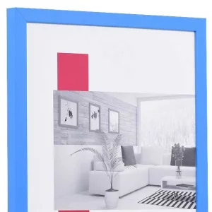 Holz-Bilderrahmen Profil TOP CUBE 40x50 cm | blau | Normalglas (2 mm)