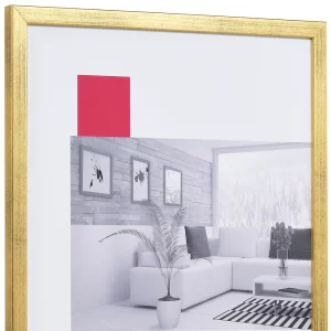 Holz-Bilderrahmen Profil TOP PRO S 42x59,4 cm (A2) | gold | Normalglas (2 mm)