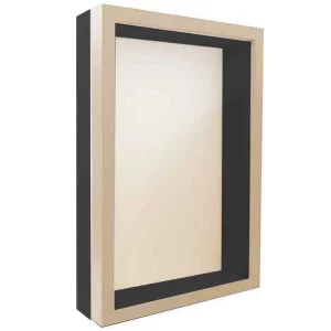 Unibox Bilderrahmen 15x20 cm | hellbraun-schwarz | Normalglas (2 mm)