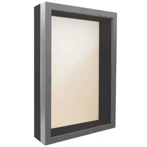 Unibox Bilderrahmen 15x20 cm | hellgrau-schwarz | Normalglas (2 mm)
