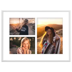 Cadre multi photos en aluminium Amelia pour 3 photos