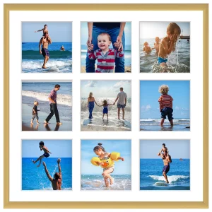 Cadre multi photos en aluminium Amelia pour 9 photos