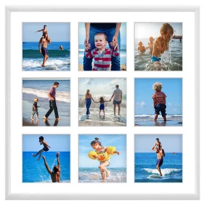 Cadre multi photos en aluminium Amelia pour 9 photos