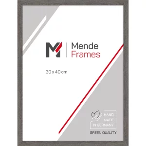 Holz-Bilderrahmen Koudou nach Maß Graubraun | Antireflexglas mattiert (2 mm)