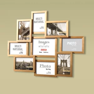 Bilderrahmen Collage aus Holz Liora für 9 Bilder 10x15 cm, 13x18 cm