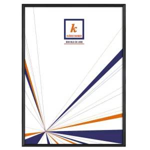 Alu-Bilderrahmen Miguel Maßanfertigung Florentiner Schwarz (geätzt) | Normalglas (2 mm)