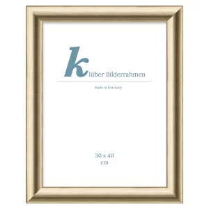 Holz-Bilderrahmen Rubi nach Maß Folie, Echtgoldimitation | Normalglas (2 mm)