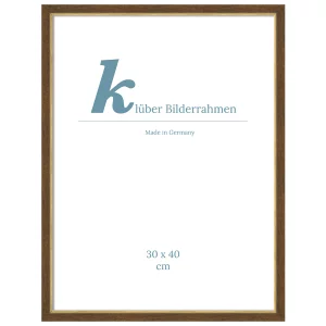 Holz-Bilderrahmen Dos Hermanas nach Maß Braun, Goldkante | Normalglas (2 mm)