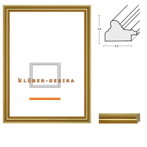 Holz-Bilderrahmen Zamora nach Maß Altgold, Rotgold | Normalglas (2 mm)