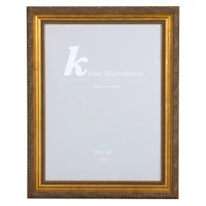 Barock-Bilderrahmen Marbella nach Maß Stilleiste gold | Normalglas (2 mm)