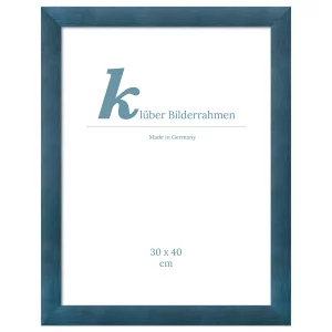 Holz-Bilderrahmen Avila nach Maß Holzmaserung, Graublau | Kunstglas (2 mm)