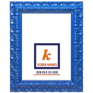 Barockrahmen Salamanca Color nach Maß dark blue | Normalglas (2 mm)