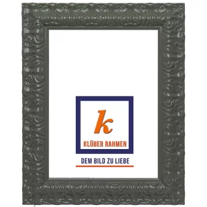Barockrahmen Salamanca Color nach Maß dark grey | Normalglas (2 mm)