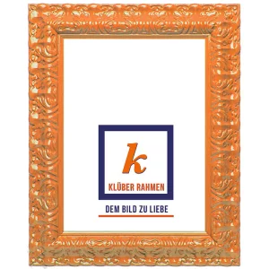 Barockrahmen Salamanca Color nach Maß orange | Normalglas (2 mm)