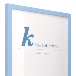 Holz-Bilderrahmen Prisma 40x40 | Hellblau | Normalglas (2 mm)