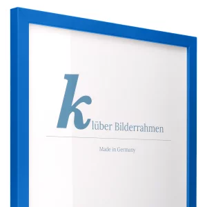 Holz-Bilderrahmen Prisma 40x40 | Mittelblau | Normalglas (2 mm)
