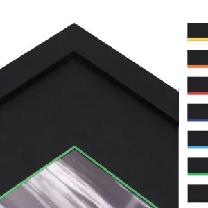 1,5 mm passe-partout – zwart met gekleurde kern met uitsnede op maat