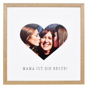 Bilderrahmen mit Herz-Passepartout & Text "Mama ist die Beste!"