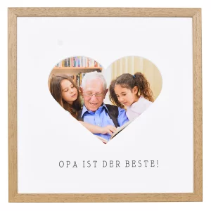 Bilderrahmen mit Herz-Passepartout & Text "Opa ist der Beste!"