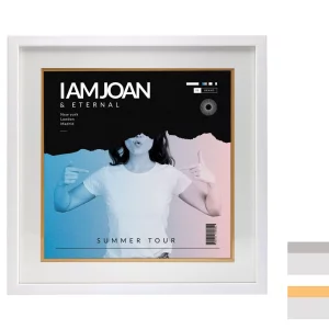 Cadre blanc pour pochette de disque vinyle avec double passe-partout blanc