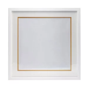 Cadre blanc pour pochette de disque vinyle avec double passe-partout blanc