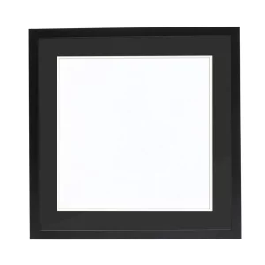 Cadre noir pour pochette de disque vinyle avec double passe-partout noir