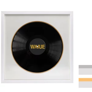 Cadre blanc pour disque vinyle avec double passe-partout blanc