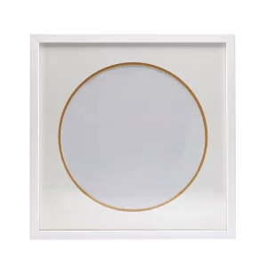 Cadre blanc pour disque vinyle avec double passe-partout blanc