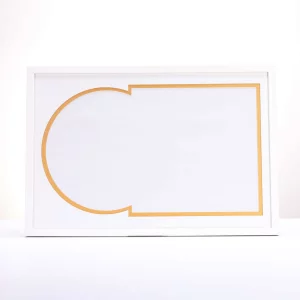 Cadre blanc pour disque vinyle et pochette avec double passe-partout blanc