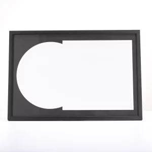 Cadre noir pour disque vinyle et pochette avec double passe-partout noir