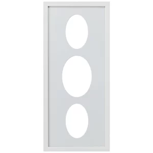 Cadre Top Cube avec passe-partout multiple avec 3 ouvertures ovales, 25x60 cm
