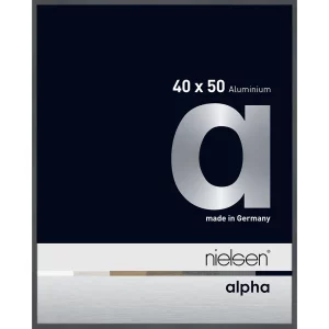 Alurahmen Alpha 40x50 cm | Dunkelgrau glanz | Normalglas (2 mm)