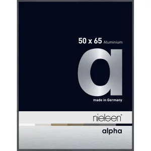 Alurahmen Alpha 50x65 cm | Dunkelgrau glanz | Normalglas (2 mm)