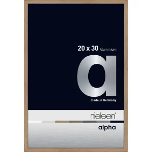 Alurahmen Alpha 20x30 cm | Eiche (furnierte Oberfläche) | Normalglas (2 mm)
