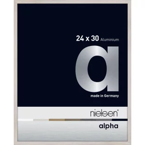 Alurahmen Alpha 24x30 cm | Eiche weiß (furnierte Oberfläche) | Normalglas (2 mm)