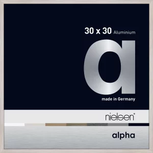 Alurahmen Alpha 30x30 cm | Eiche weiß (furnierte Oberfläche) | Normalglas (2 mm)