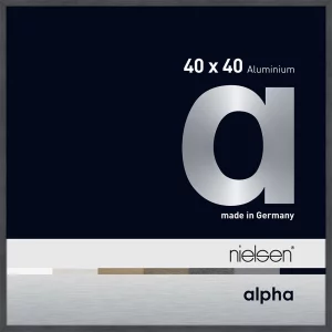 Alurahmen Alpha 40x40 cm | Grau (furnierte Oberfläche) | Normalglas (2 mm)