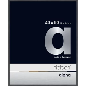 Alurahmen Alpha 40x50 cm | Grau (furnierte Oberfläche) | Normalglas (2 mm)
