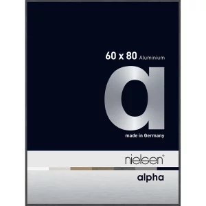 Alurahmen Alpha 60x80 cm | Grau (furnierte Oberfläche) | Normalglas (2 mm)