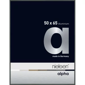 Alurahmen Alpha 50x65 cm | Platin | Normalglas (2 mm)