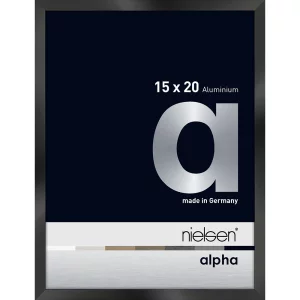 Alurahmen Alpha 15x20 cm | Schwarz glanz eloxiert | Normalglas (2 mm)