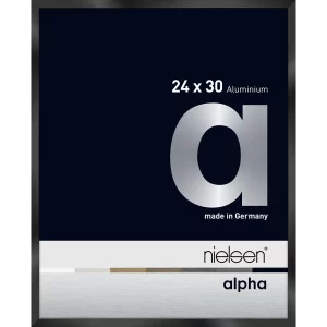 Alurahmen Alpha 24x30 cm | Schwarz glanz eloxiert | Normalglas (2 mm)