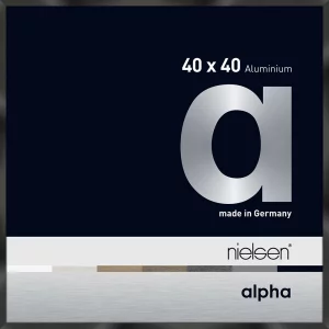 Alurahmen Alpha 40x40 cm | Schwarz glanz eloxiert | Normalglas (2 mm)