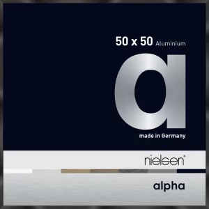 Alurahmen Alpha 50x50 cm | Schwarz glanz eloxiert | Normalglas (2 mm)