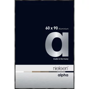 Alurahmen Alpha 60x90 cm | Schwarz glanz eloxiert | Museumsglas UV 70 entspiegelt