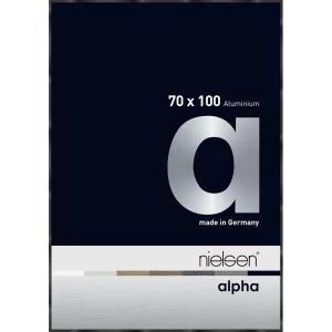 Alurahmen Alpha 70x100 cm | Schwarz glanz eloxiert | Normalglas (2 mm)
