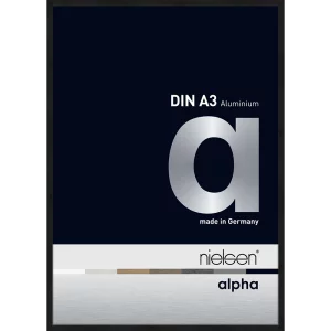 Alurahmen Alpha 29,7x42 cm (A3) | Schwarz matt eloxiert | Normalglas (2 mm)