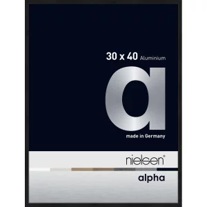 Alurahmen Alpha 30x40 cm | Schwarz matt eloxiert | Normalglas (2 mm)