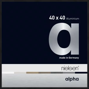 Alurahmen Alpha 40x40 cm | Schwarz matt eloxiert | Normalglas (2 mm)