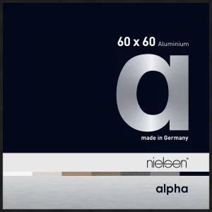 Alurahmen Alpha 60x60 cm | Schwarz matt eloxiert | Normalglas (2 mm)